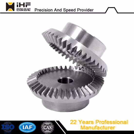 Ihf OEM ODM Spiral Worm Carbon Steel Straight C45 Differential Bevel Wheel Gear